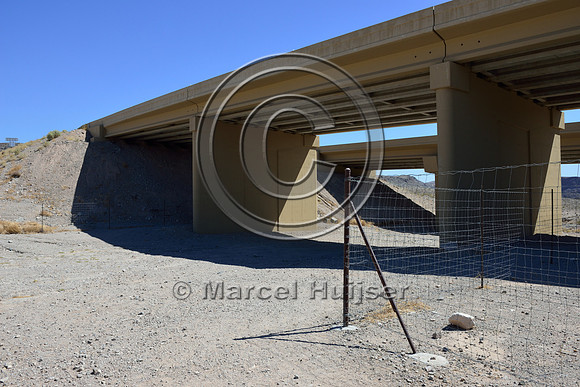 Underpass for desert bighorn sheep (Ovis canadensis nelsoni), White Rock Canyon bridge, US Hwy 93, Arizona, USA.