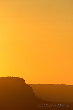 Ridges after sunset, Yavapai Point, South Rim, Grand Canyon National Park, Arizona, USA
