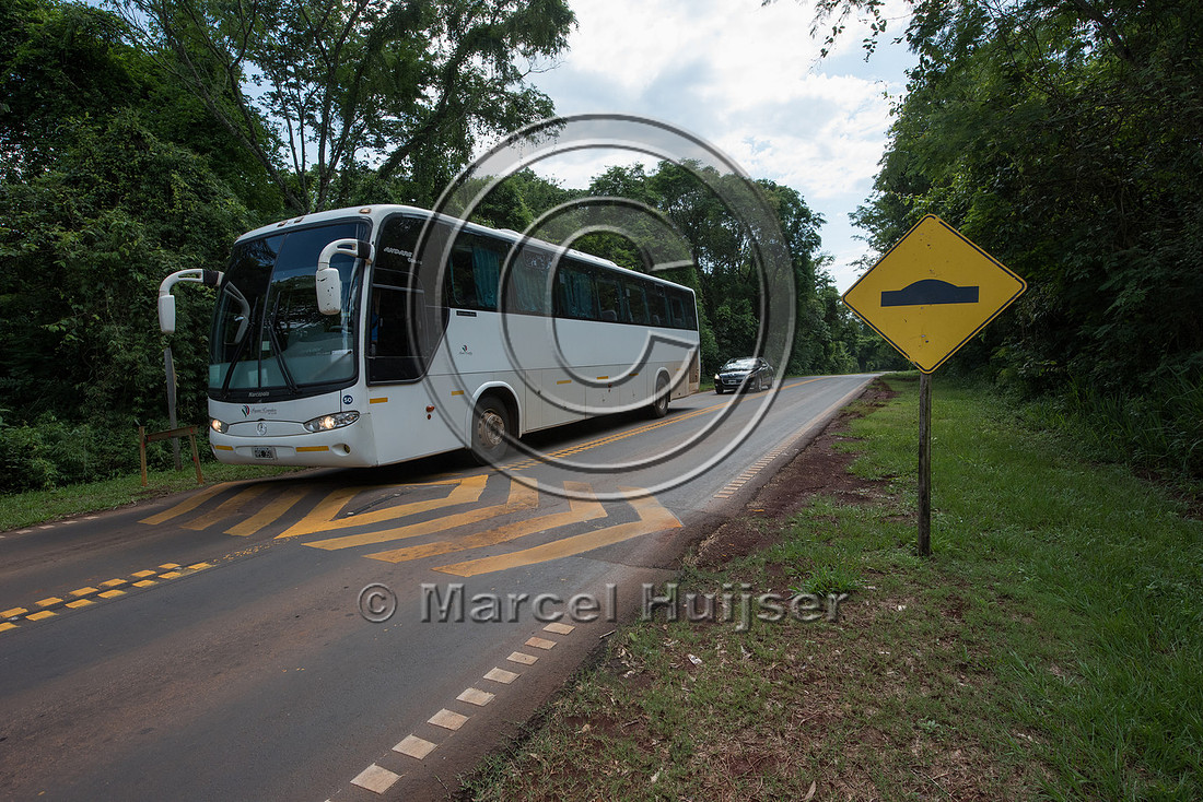 Speed bump to reduce collisions with wildlife, Puerto Iguazú,