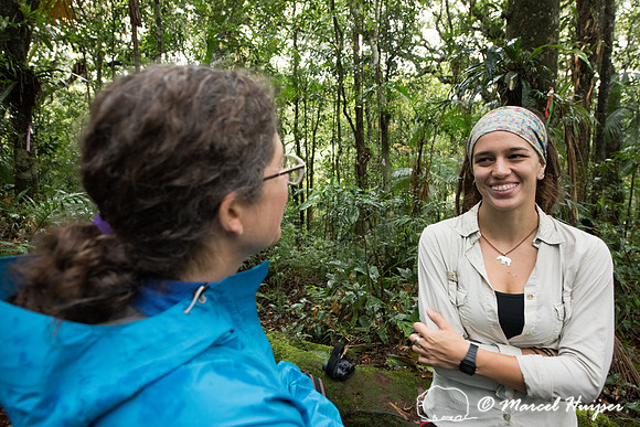 Mariana Landis (researcher) and Bethanie Walder wait for souther