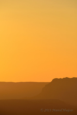 Ridges after sunset, Yavapai Point, South Rim, Grand Canyon National Park, Arizona, USA