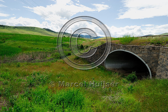 Wildlife underpass, US Hwy 93, near St Ignatius, Flathead Indian Reservation, Montana, USA