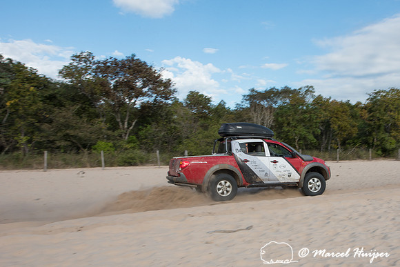 Mitsubishi 4x4, L200 Triton Savana, on wildlife expedition to th