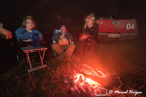 Camp fire, Mitsubishi 4x4, L200 Triton Savana, on wildlife exped