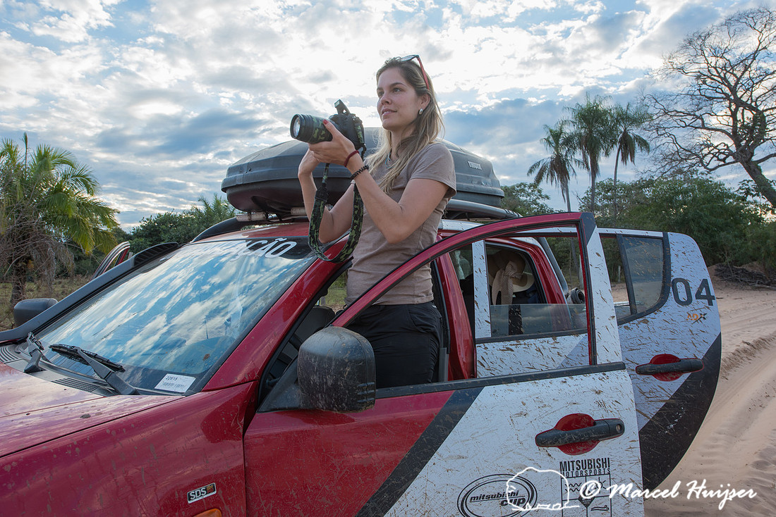 Fernanda Abra looks for wildlife with the Mitsubishi 4x4, L200 T