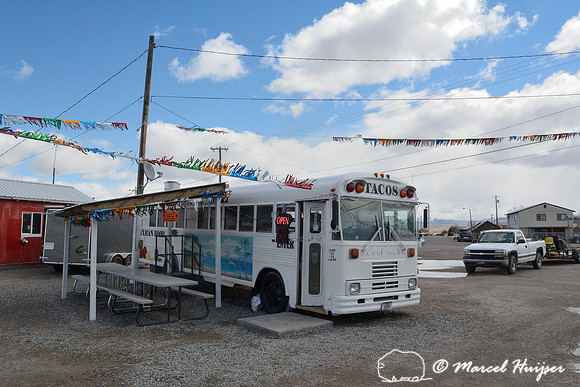 The "Taco Bus", Mexican restaurant, Dillon, Montana, USA