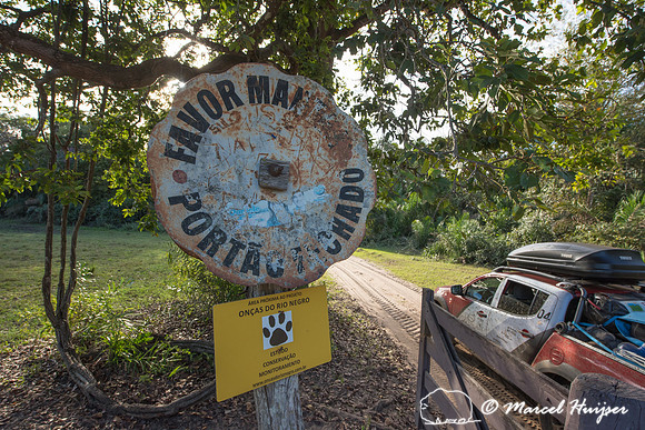 Entering the jaguar (onça-pintada) project area with the Mitsub
