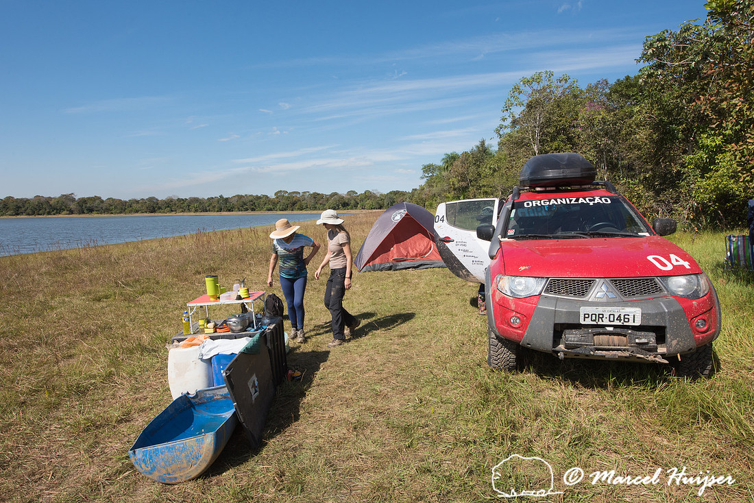 Our camp, Mitsubishi 4x4, L200 Triton Savana, on wildlife expedi