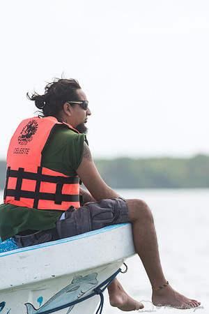 Alex from Mexico Kan Tours, guiding a group, Sian Ka'an, Yucatan