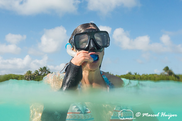 Bethanie Walder snorkeling, Sian Ka'an, Yucatan, Mexico