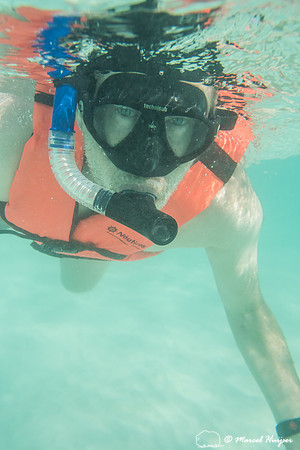Marcel Huijser snorkeling, Sian Ka'an, Yucatan, Mexico
