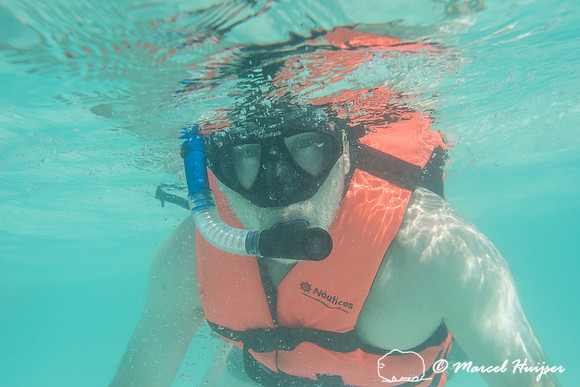 Marcel Huijser snorkeling, Sian Ka'an, Yucatan, Mexico