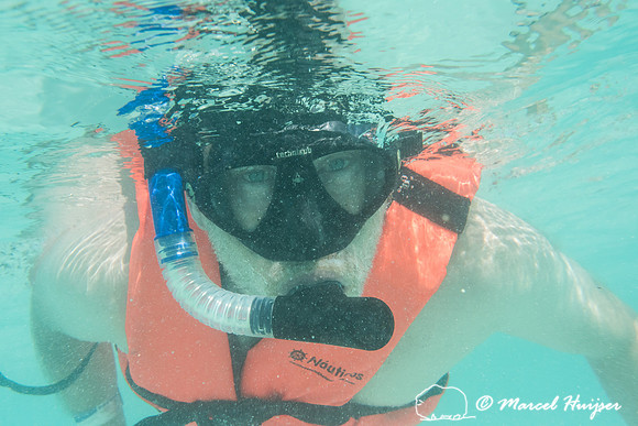 Marcel Huijser snorkeling, Sian Ka'an, Yucatan, Mexico