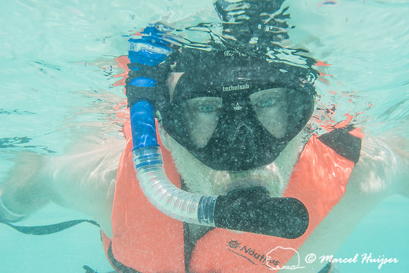 Marcel Huijser snorkeling, Sian Ka'an, Yucatan, Mexico