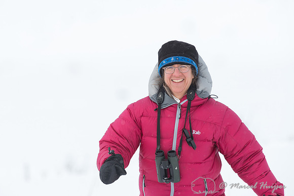 Bethanie Walder after having seen the otters, Wyoming, USA