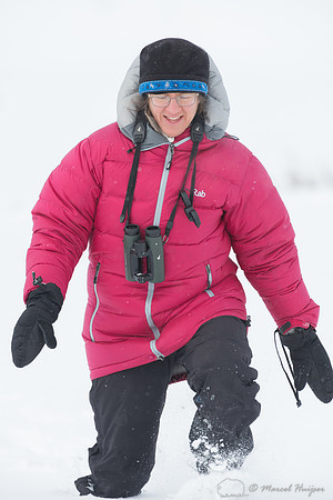 Bethanie Walder after having seen the otters, Wyoming, USA
