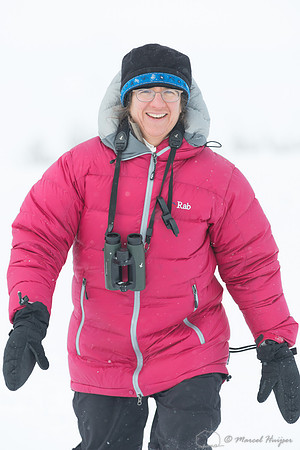 Bethanie Walder after having seen the otters, Wyoming, USA