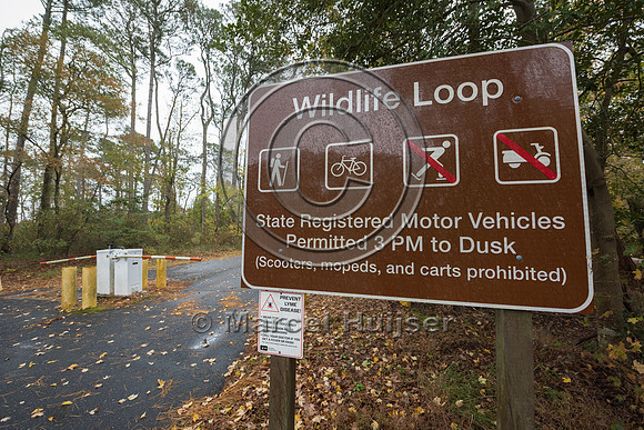 Gate at wildlife loop, Chincoteague National Wildlife Refuge, Vi