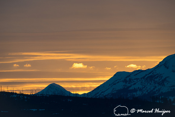 Winter evening sky, Blacktail Plateau, Yellowstone National Park