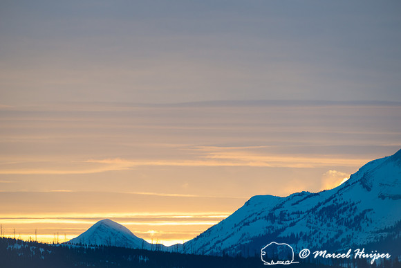 Winter evening sky, Blacktail Plateau, Yellowstone National Park