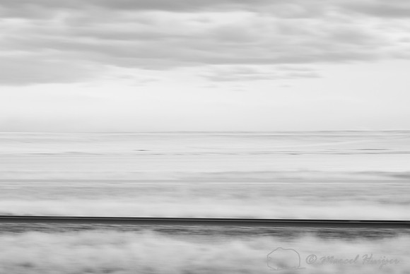 Rocky Mountain front in infrared, Freezout Lake, Montana, USA