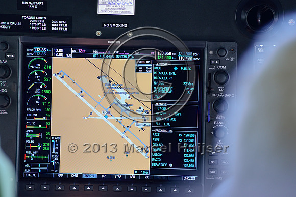 Inside cockpit, Lighthawk flight, US Hwy 93, Flathead Indian Reservation, Montana, USA