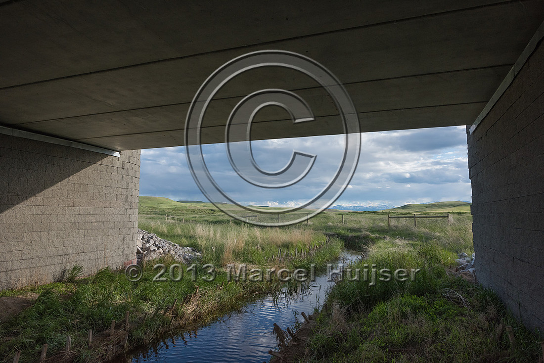 Multifunctional underpass (water, wildlife) and short section of