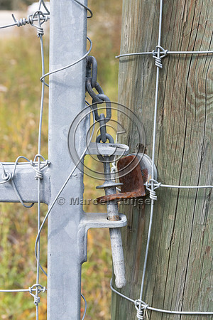 Pedestrian and bicyclist gate at electrified barrier to keep bea