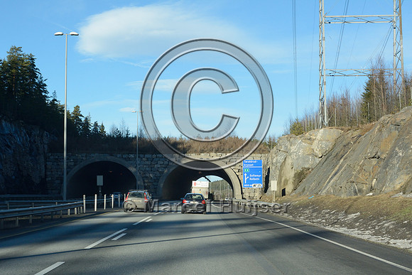 Wildlife overpass (about  75 m wide), E6 motorway, near Sofiemyr , Norway