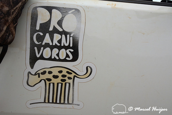 Logo on car from Instituto Pró-carnívoros, Parque Nacional da Serra da Canastra, Minas Gerais, Brazil