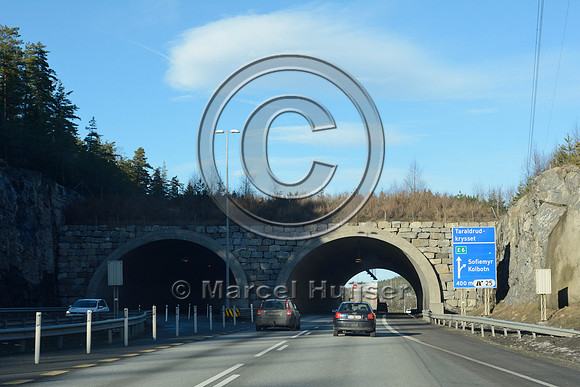 Wildlife overpass (about  75 m wide), E6 motorway, near Sofiemyr , Norway