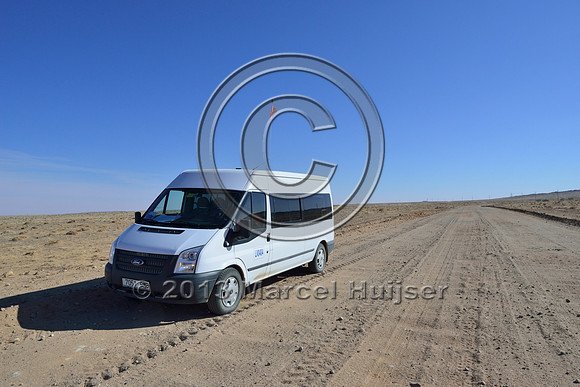 Our van from the Oyu Tolgoi mine, between Hanbogd and Oyu Tolgoi, near Hanbogd, Ömnögovi, Mongolia