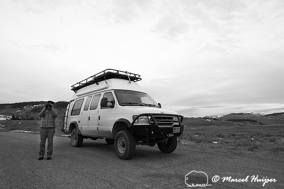 Camper van, Yellowstone National Park, Wyoming, USA