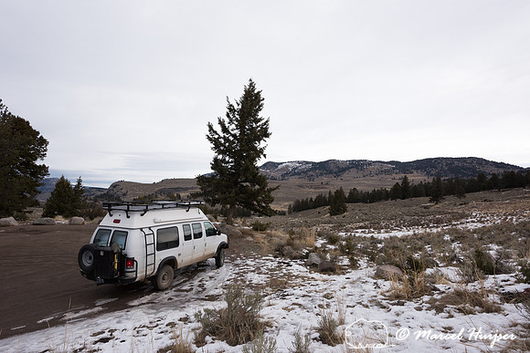 Camper van, Yellowstone National Park, Wyoming, USA