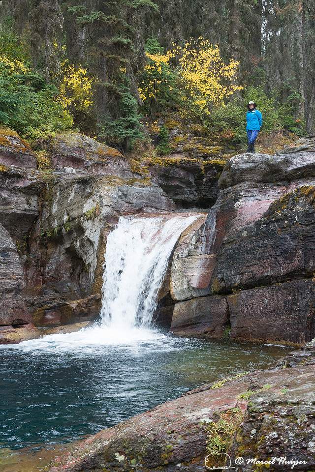 Bethanie Walder hiking, Glacier National Park, Montana, USA