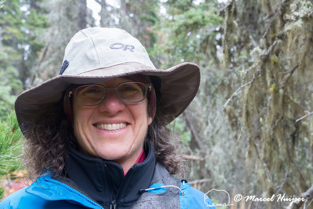 Bethanie Walder hiking, Glacier National Park, Montana, USA