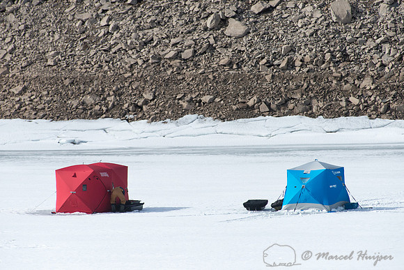 Ice fishing, Curecanti National Recreation Area, Colorado, USA