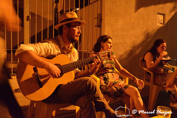 Making music and having pastéis and beer at a local place, Monte Alegre, Piracicaba, São Paulo, Brazil