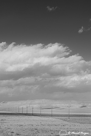Powerline in infrared, Nevada, USA