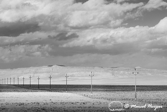Powerline in infrared, Nevada, USA