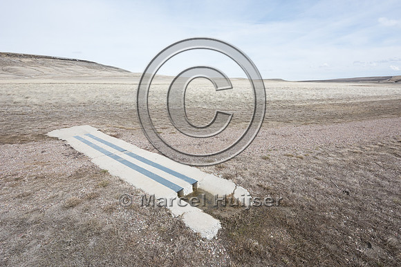 Drainage structure at trail, First Peoples Buffalo Jump State Pa
