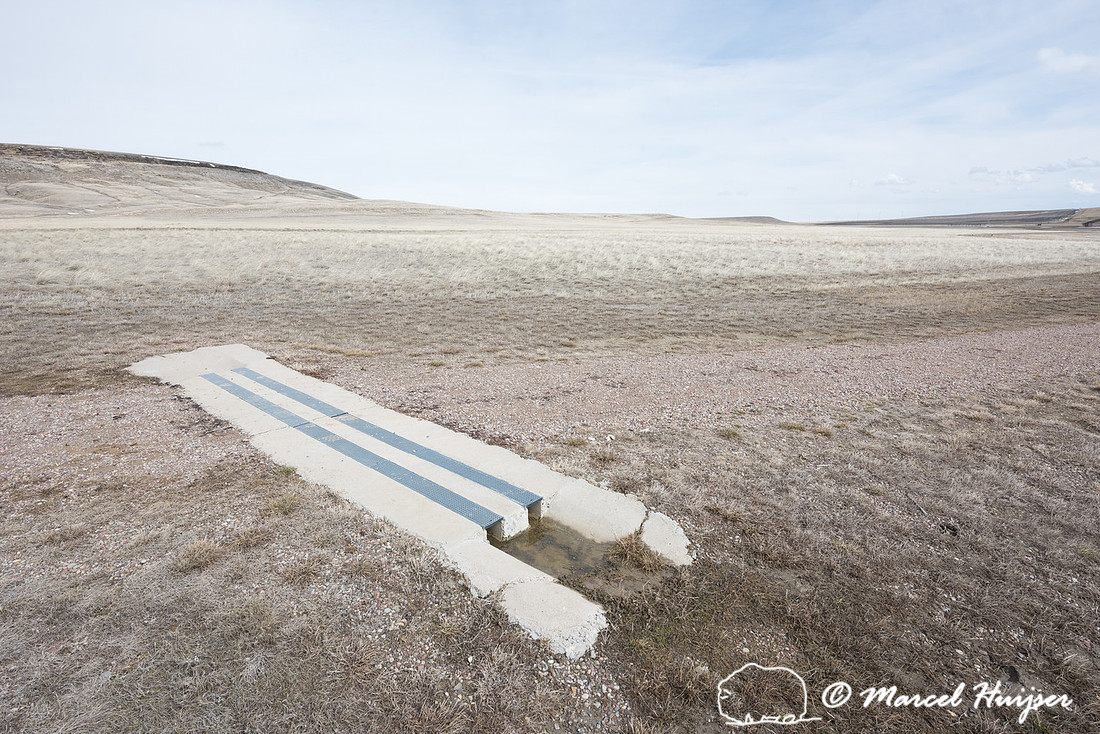 Drainage structure at trail, First Peoples Buffalo Jump State Pa