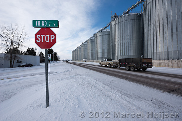 Barley silos, Fairfield, Montana, USA