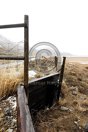 Wildlife jump-out or escape ramp at national elk refuge, WY
