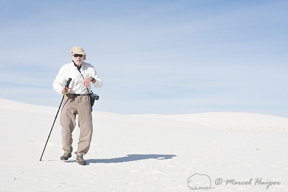 Jerome Walker hiking, White Sands National Monument, New Mexico,