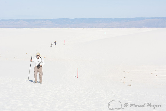 Warning sign hiking, White Sands National Monument, New Mexico,