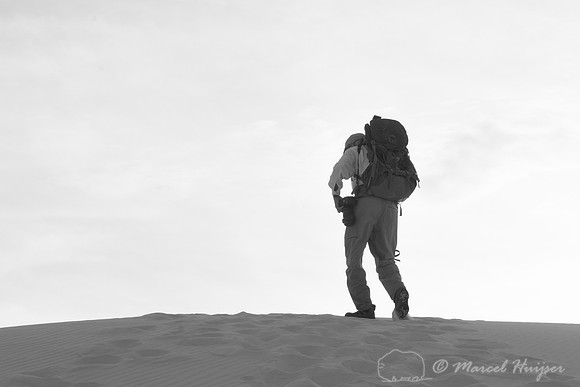Jerome Walker hiking, White Sands National Monument, New Mexico,