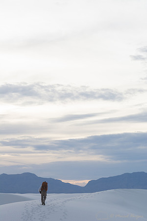 Jerome Walker hiking, White Sands National Monument, New Mexico,