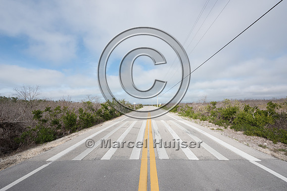 Speed bump painted like a crosswalk to reduce traffic speed for