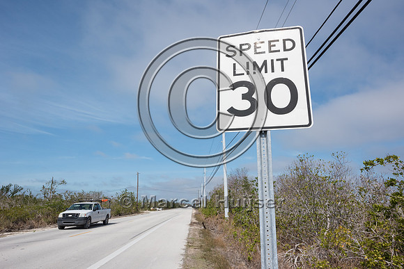 Speed management for Key deer, 30 MPH,  Big Pine Key, Florida, U